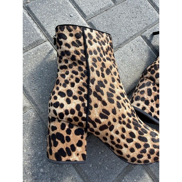 J.Crew Sadie Ankle Boots Block Heel Animal Leopard Calf Hair Size 6 NWOB $258 - Picture 3 of 12